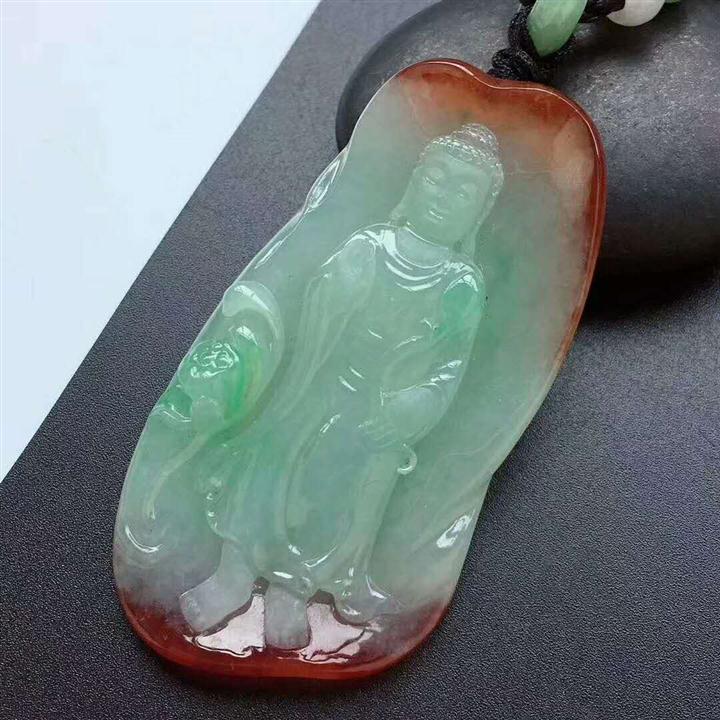 【大日如来】种好水润，俏色巧雕，完美，尺寸：58/3
