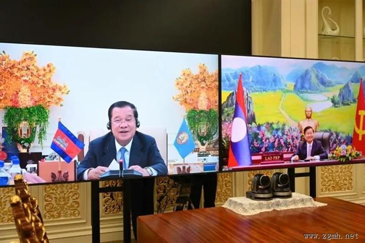 柬埔寨人民党主席洪森同老挝人革党中央总书记通伦举行视频通话；洪森之子洪玛奈被任命为柬埔寨新首相，曾毕