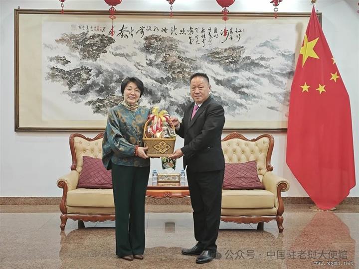 方虹大使会见来馆祝贺新春的老方宣传机构和媒体负责人