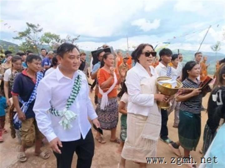老挝班功利村寺庙新建落地   众森企业助力克木人信仰庆典