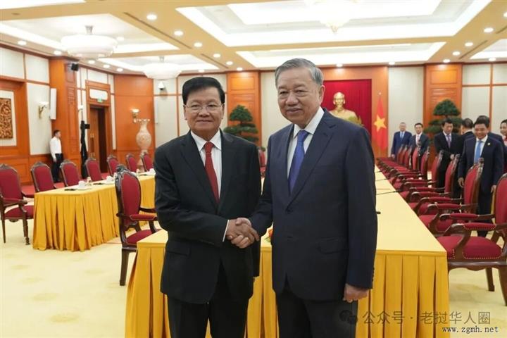 老挝国家主席通伦·西苏里同志会见了越南共产党中央总书记苏林同志和越南国会主席陈青敏同志。